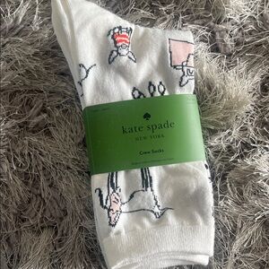 Kate Spade White Socks with Animal Design